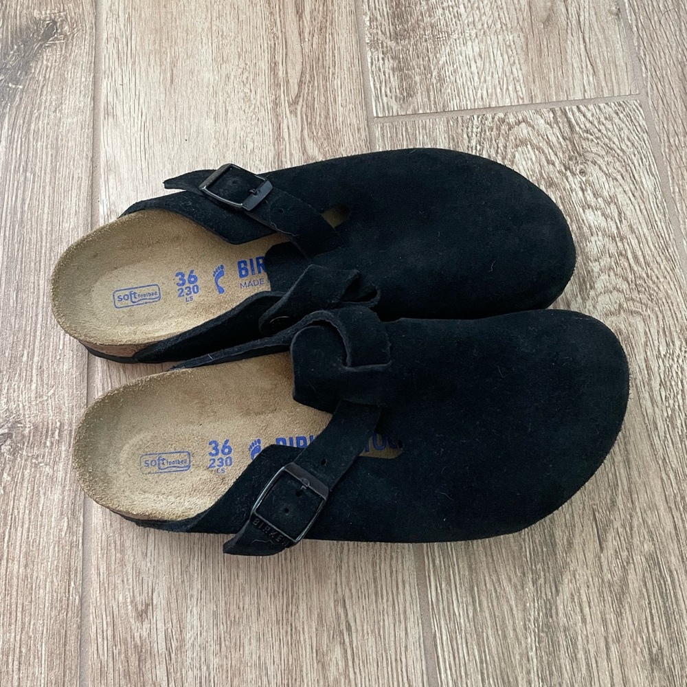 Birkenstock Women's Black Suede Mules